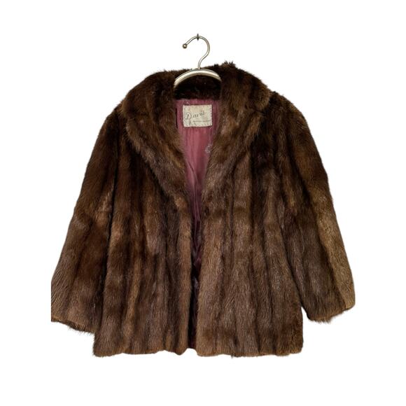 Vintage Mink or Muskrat Fur Jacket M/L - Picture 1 of 10